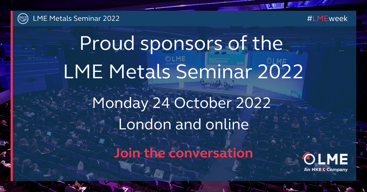 Sinara at LME Week 2022 LME Metals Seminar, Monday Oct 24 Sinara